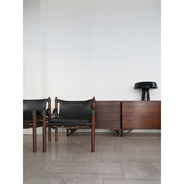 Mid-Century Modern Dark Wood Chest of Drawers from Svend Langkilde, Denmark, 1960s, Set of 2 For Sale - Image 3 of 18
