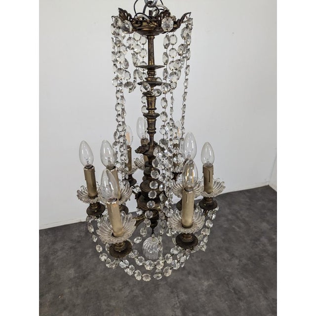 19th Century Crystal and Bronze Chandelier For Sale - Image 5 of 12