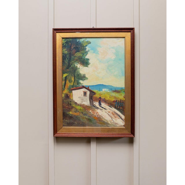 Italian Artist, Landscape, Oil on Wood, 1960s, Framed For Sale - Image 11 of 12