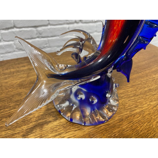 Murano Vintage Hand Blown Murano Glass Marlin Sculpture For Sale - Image 4 of 10