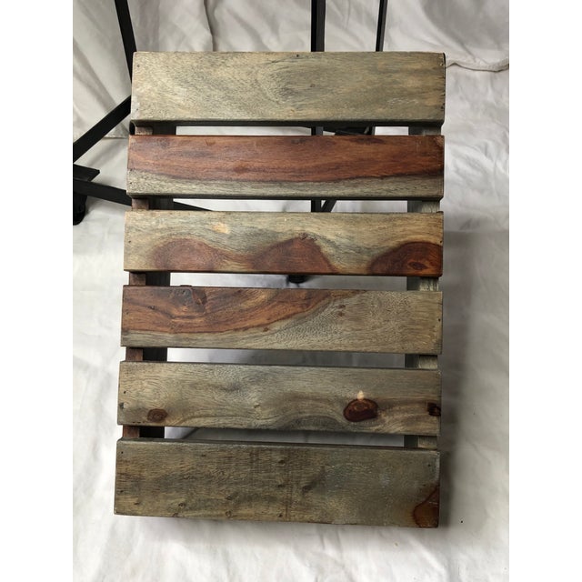 1970s Heavy-Duty Industrial Grade 3-Tier Rolling Cart in Exceptionally Rare True Argentine Greenheart Wood & Heavy Iron Base For Sale - Image 11 of 12