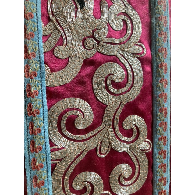Vintage Silver Embroidery Textile For Sale In New York - Image 6 of 7