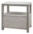Matthew Izzo Home Hattie Grey Linen Two Drawer Side Table With Grey Grasscloth Frame and Brass Accents For Sale