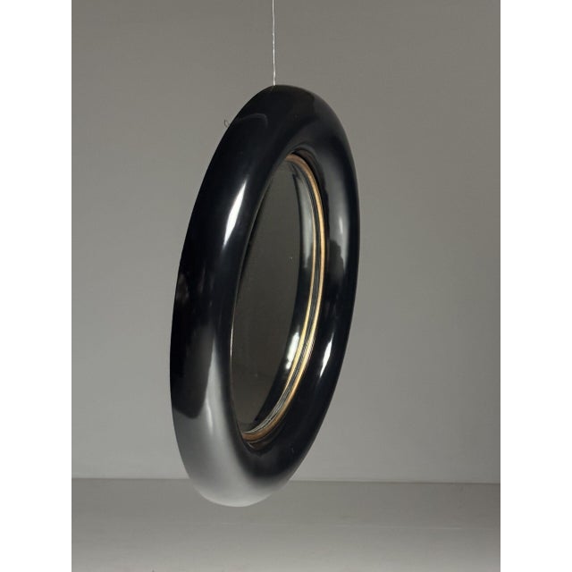 Vintage Round Black Mirror, 1980s For Sale - Image 13 of 18