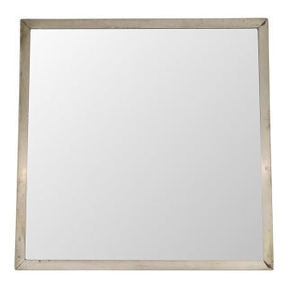 Vintage 18.75 In. Square Steel Bathroom Wall Mirror For Sale