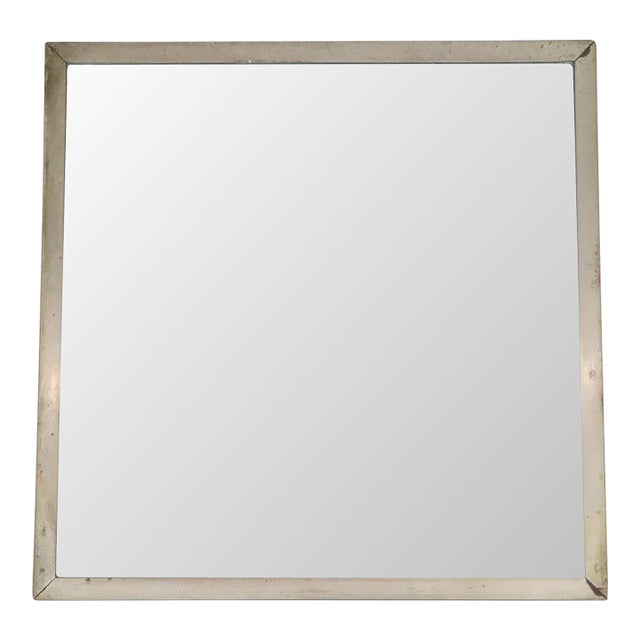 Vintage 18.75 In. Square Steel Bathroom Wall Mirror For Sale