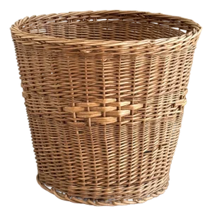Large Mid-20th Century Natural Wicker Planter Basket