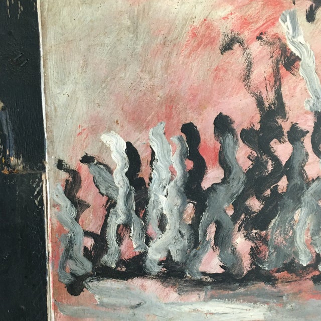 Purvis Young Purvis Young 1990's Abstract Figural Painting on Board and Handmade Frame For Sale - Image 4 of 12