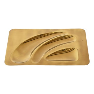 Italian Sculptural Brass Catchall or Centerpiece Tray, 1970s For Sale