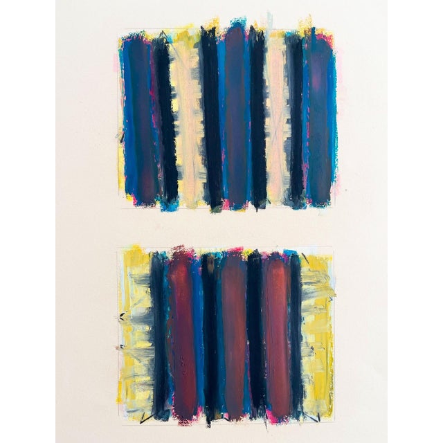 For your art collection, a vintage, lush abstract oil pastel by Paul Rinaldi. Completed on 15” x 22” paper, ready for...
