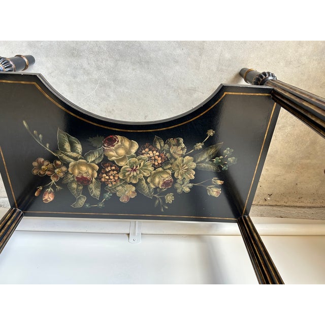 Black Late 20th Century Maitland-Smith Black & Gold Chinoiserie Painted Bookcase / Display Shelf For Sale - Image 8 of 16