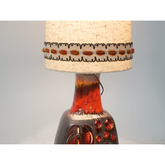 1950s German Fat Lava Ceramic Floor Lamp from Hülstadt Leuchten, 1960s For Sale - Image 5 of 11