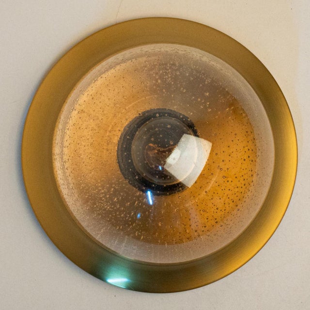 Amber Glass Flush Mount in style of Limburg, 1960s For Sale - Image 12 of 18