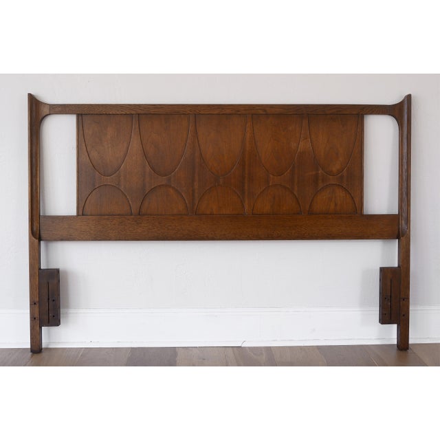 Queen size walnut headboard and footboard from Broyhill's iconic mid century modern furniture line "Brasilia" from the...