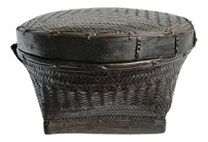 Vintage Akha Thai Basket W/Lid
