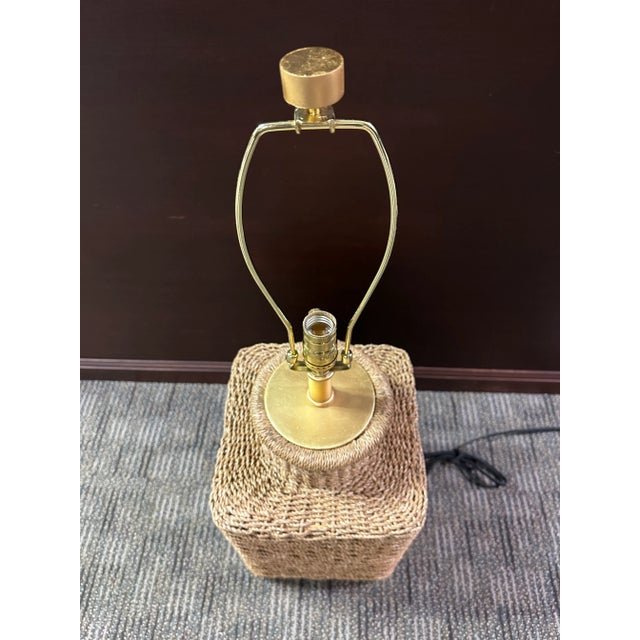 Hudson Valley Wicker Table Lamp For Sale In Baton Rouge - Image 6 of 8
