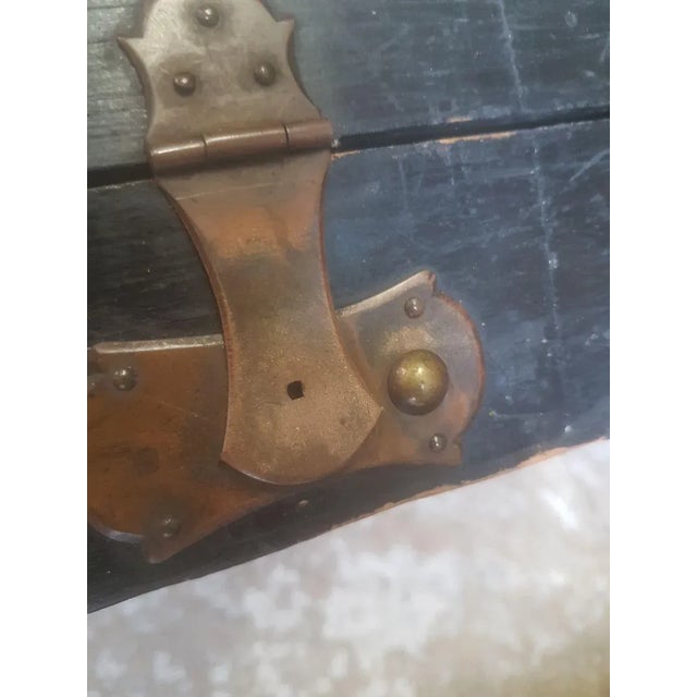 Black Antique Trunks, Set of 2 For Sale - Image 8 of 15