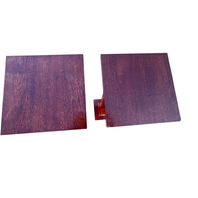 Late 20th Century Pair Mahogany Inlaid Pedestals For Sale - Image 15 of 15