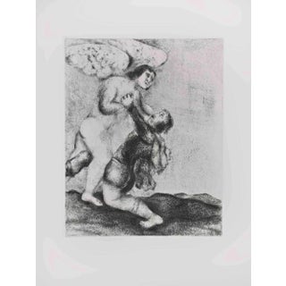 Marc Chagall, Jacob Wrestling with the Angel, Etching, 1956 For Sale