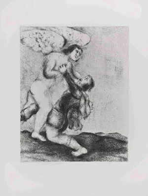 Marc Chagall, Jacob Wrestling with the Angel, Etching, 1956