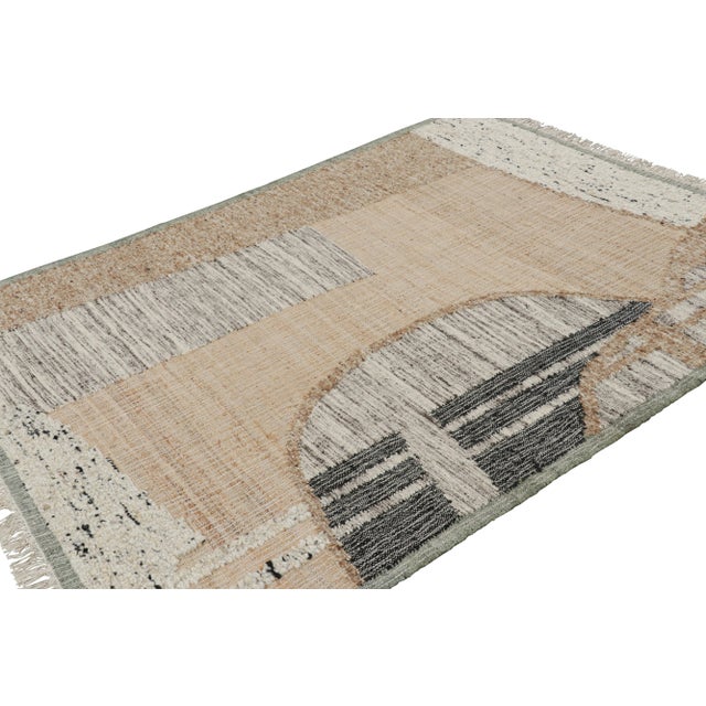 Not Yet Made - Made To Order Rug & Kilim’s Abstract Flatweave with Beige, Cream, and Black Geometric Patterns - 3x12 For Sale - Image 5 of 7