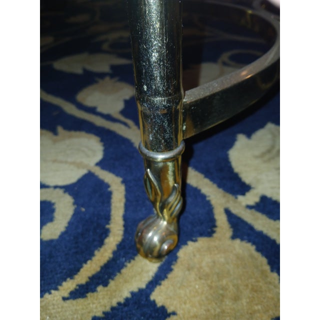 Brass Vintage Brass and Glass Ethan Allen Side Lamp Table For Sale - Image 8 of 10