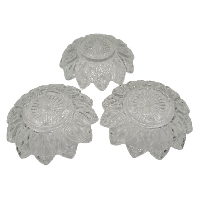 Glass Vintage Pressed Glass Fruit Bowls in 'Petal' Pattern by Federal Glass Company - A Set of 3 For Sale - Image 7 of 12