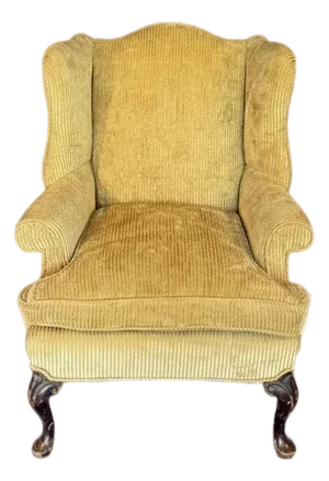 Mid 20th Century Tan Wingback Armchair