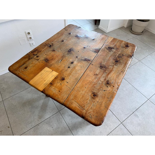 Brown Rustic Farmhouse Dining Table in Wood For Sale - Image 8 of 14