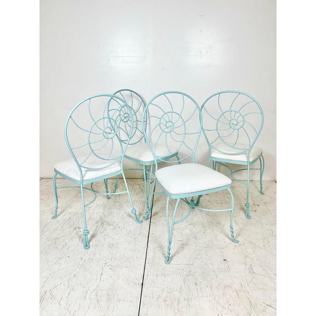 Wrought Iron Nautilus Shell Dining Set- Table and 4 Chairs For Sale - Image 12 of 12