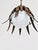 Metal 1950s Spanish Copper-Plated Iron Leaf Pendant With Opaline Glass Globe For Sale - Image 7 of 12