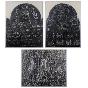 Early New England Gravestone and Marker Rubbings - Set of 3