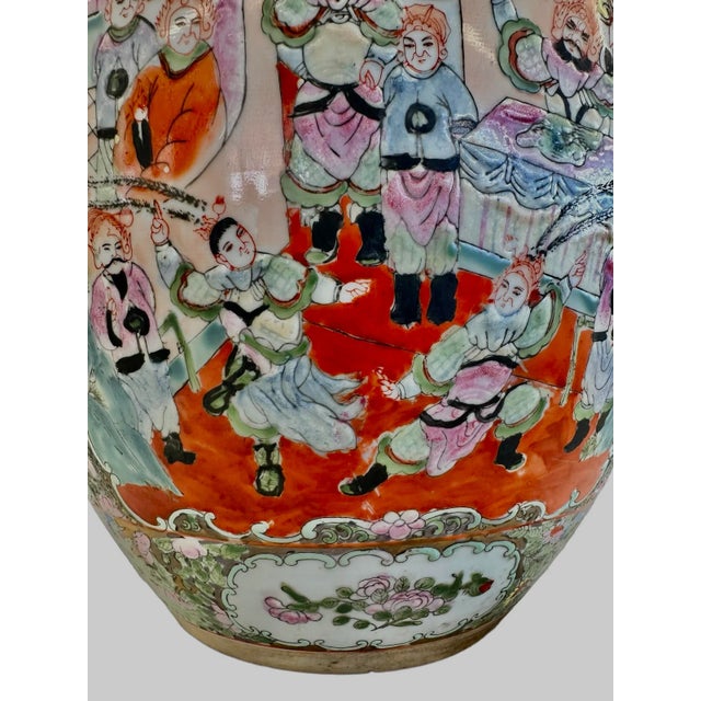 Large Hand-Painted Vintage Chinese Famille Rose Fishbowl Planter With Stand For Sale - Image 11 of 11