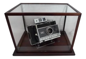 1960s Polaroid Land Camera 250 in Wood & Acrylic Display Case