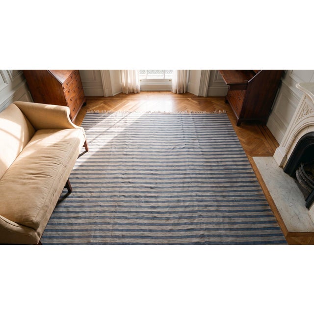 Early 20th Century Indian Cotton Dhurrie Carpet ( 12' x 14'4'' - 366 x 436 ) For Sale - Image 10 of 10