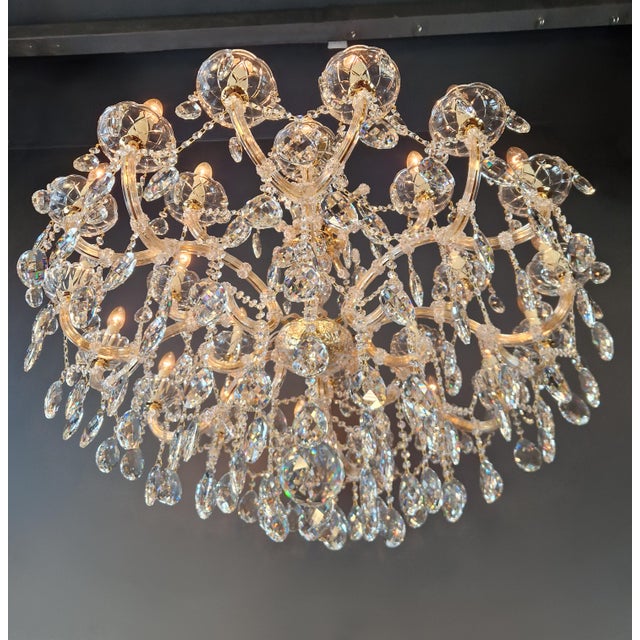 Gold Large Maria Theresa Style Crystal Chandelier Handmade Luxury European Chandelier For Sale - Image 8 of 15