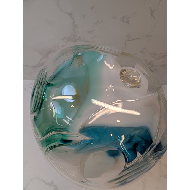 Glass Peter Bramhall Handblown Studio Art Glass Sculpture, Signed & Dated 1972 For Sale - Image 7 of 8