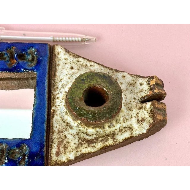 1960s Small Ceramic Mirror by Les Argonautes, France, 1960s For Sale - Image 5 of 6
