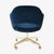 Eero Saarinen Saarinen Executive Arm Chair in Navy Velvet, Swivel Base, Gold Edition For Sale - Image 4 of 7
