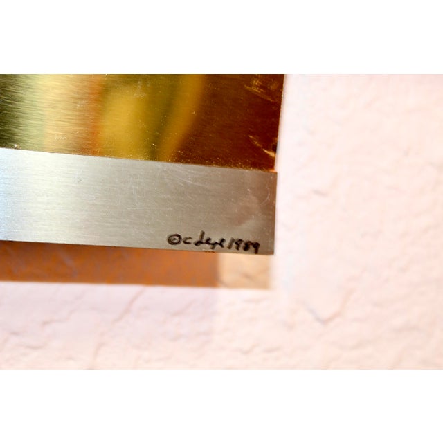 Mid-Century Modern 1989 Curtis Jere Brass & Chrome Flash Ribbon Wall Sculpture For Sale - Image 3 of 8