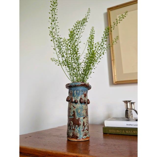 Ceramic Vintage Brutalist Ceramic Vase, 1970s For Sale - Image 7 of 11