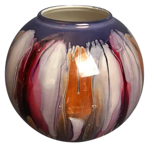 Artistic Multicolored Sphere Ceramic Vase from S.E.C, Italy, 1970