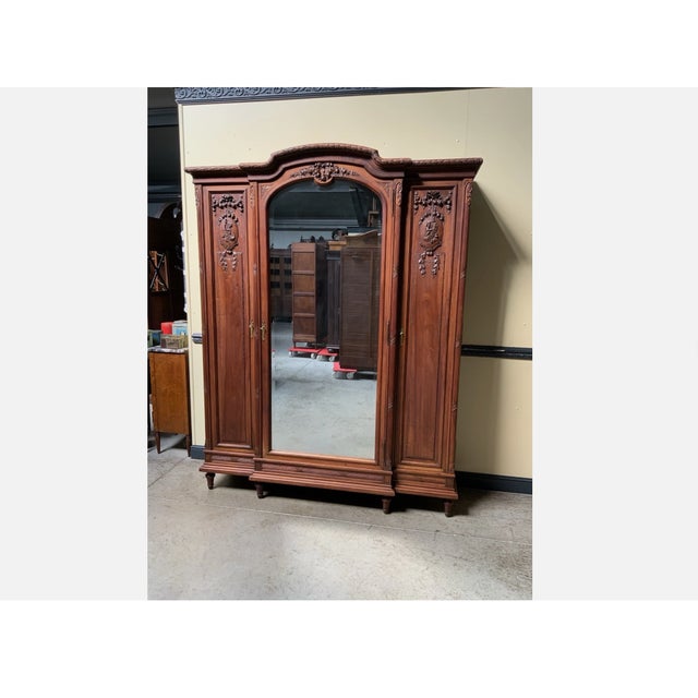 Antique Wardrobe with Linen Compartments, 1910 For Sale - Image 9 of 11