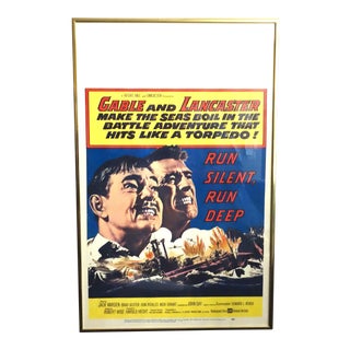 1958 Movie Poster, "Run Silent Run Deep" For Sale