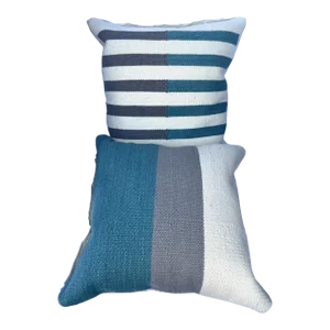Pair of Ethan Allen Kilim Striped Pillows