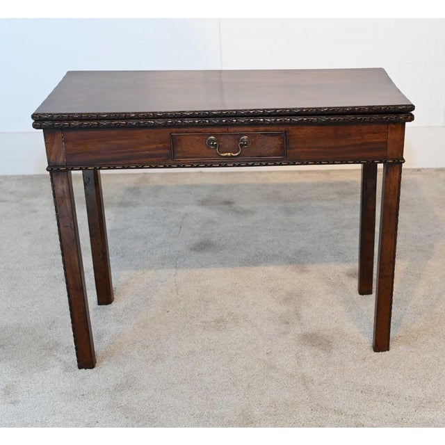 Gold George III Mahogany Games Table Card, 1880s For Sale - Image 8 of 11