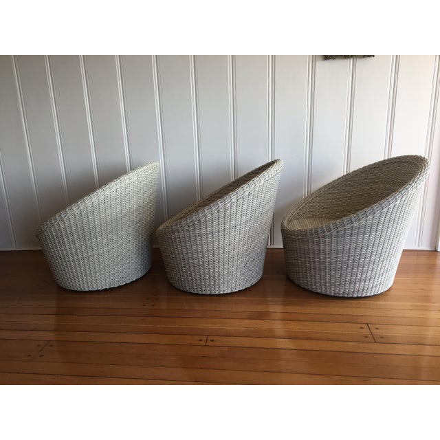 Crate and Barrel Wicker Swivel Chairs Set of 3 Chairish