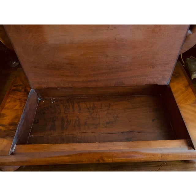 Antique Empire Mahogany Shaving Mirror For Sale - Image 10 of 13