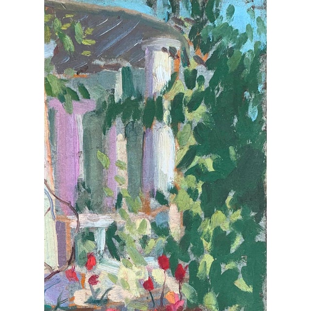 Realism Summer Painting Rural Landscape Impressionism Antique Oil Painting Original Soviet Art Ukrainian Artist Sokolovsky G. 49-35 1970s For Sale - Image 3 of 6