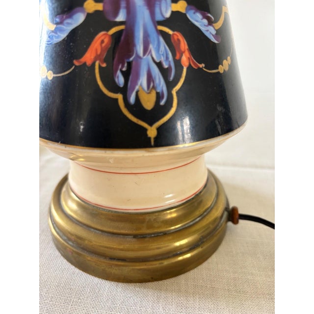 Art Deco Table Lamp in Glazed and Gilded Porcelain, 1920s For Sale - Image 6 of 10